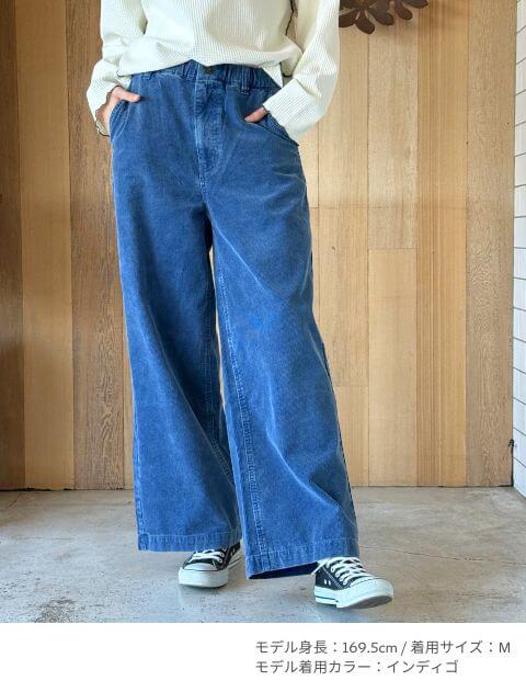 インディゴコールワイドパンツ ブランドのドッグデプト/DOG DEPT