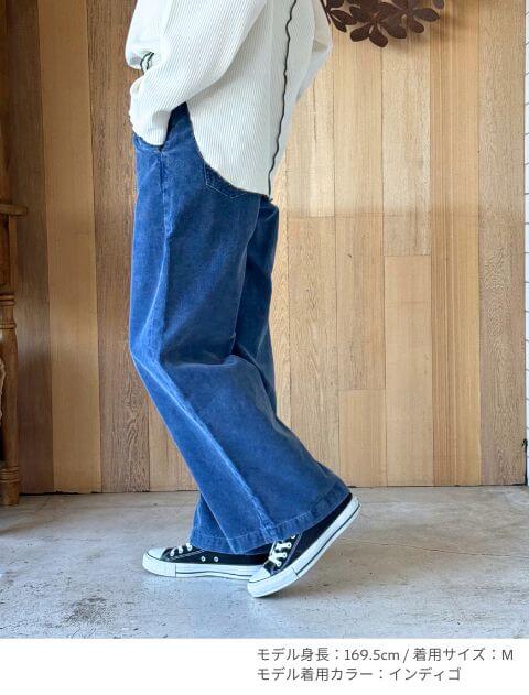 インディゴコールワイドパンツ ブランドのドッグデプト/DOG DEPT