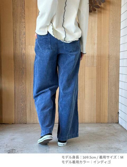 インディゴコールワイドパンツ ブランドのドッグデプト/DOG DEPT