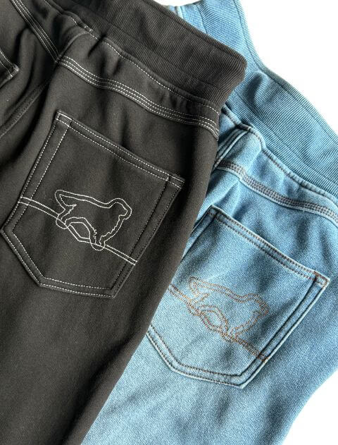 裏シャギーニットデニムワイドパンツ ブランドのドッグデプト/DOG DEPT