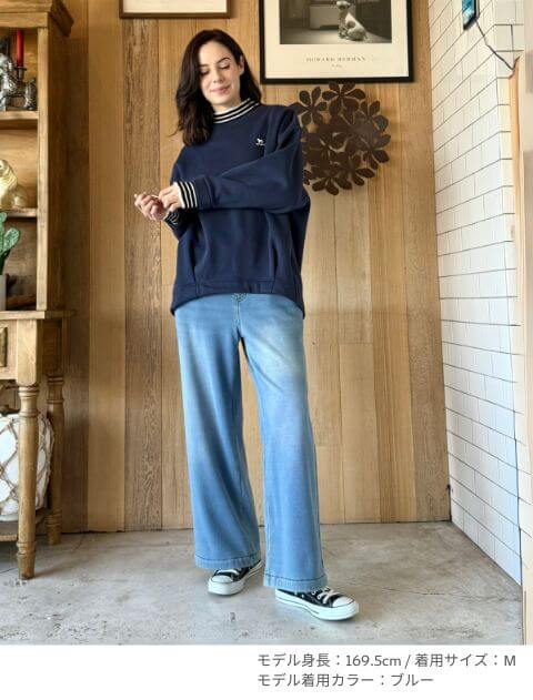 裏シャギーニットデニムワイドパンツ ブランドのドッグデプト/DOG DEPT