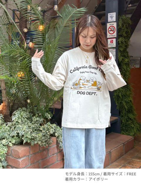 WOMEN】ピクニックドッグロンT