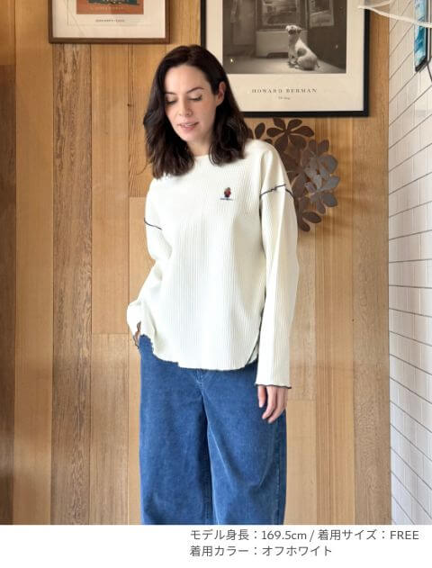 ハイテンションワッフル配色メローロンT   ブランドのドッグデプト/DOG DEPT