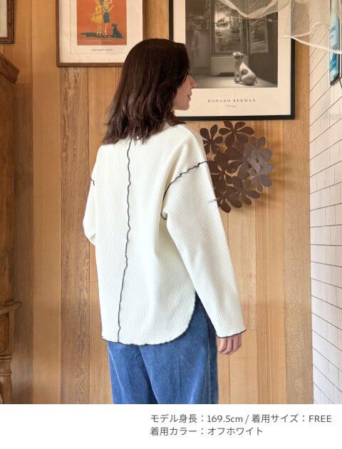 ハイテンションワッフル配色メローロンT   ブランドのドッグデプト/DOG DEPT