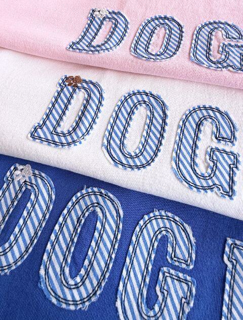 ストライプアップリロゴ　T   ブランドのドッグデプト/DOG DEPT