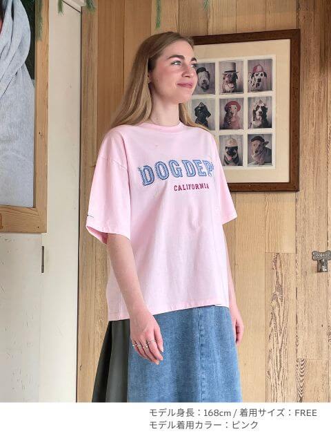 ストライプアップリロゴ　T   ブランドのドッグデプト/DOG DEPT