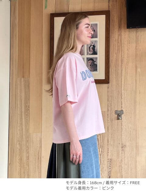 ストライプアップリロゴ　T   ブランドのドッグデプト/DOG DEPT