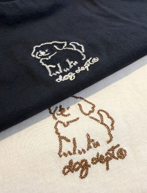 チェーン刺繍　Tシャツ   ブランドのドッグデプト/DOG DEPT