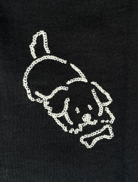 チェーン刺繍　Tシャツ   ブランドのドッグデプト/DOG DEPT