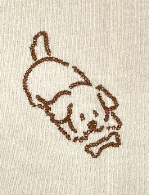 チェーン刺繍　Tシャツ   ブランドのドッグデプト/DOG DEPT