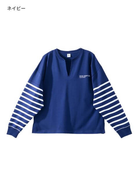 袖ボーダーキーネック   ブランドのドッグデプト/DOG DEPT