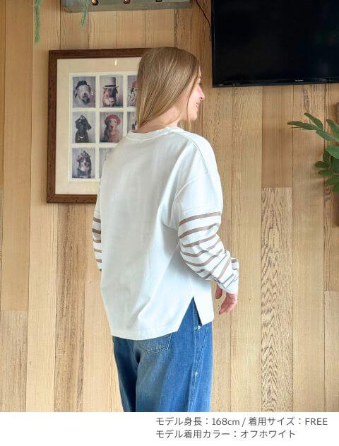 袖ボーダーキーネック   ブランドのドッグデプト/DOG DEPT