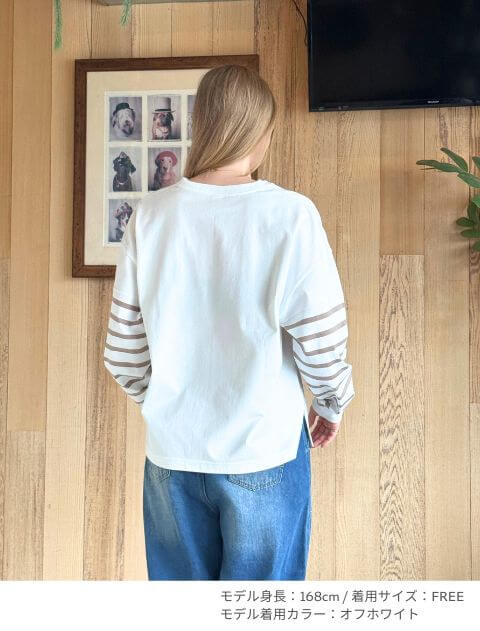 袖ボーダーキーネック   ブランドのドッグデプト/DOG DEPT