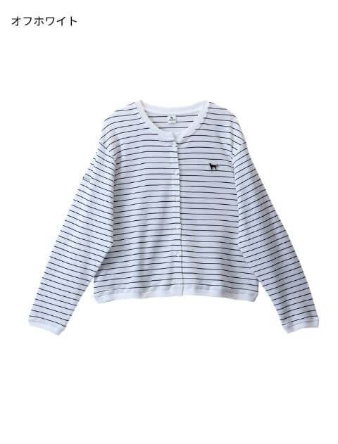 撚り糸ポルカボーダーカーデ   ブランドのドッグデプト/DOG DEPT