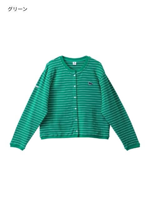 撚り糸ポルカボーダーカーデ   ブランドのドッグデプト/DOG DEPT