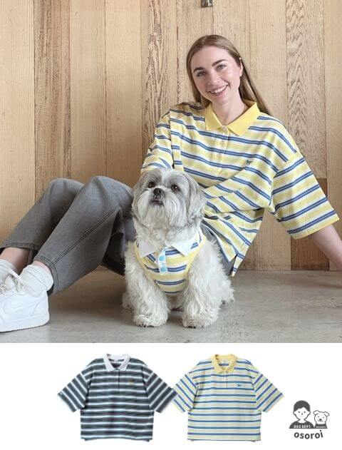 【WOMEN】ナチュラルヴィンテージボーダー　半袖ポロ