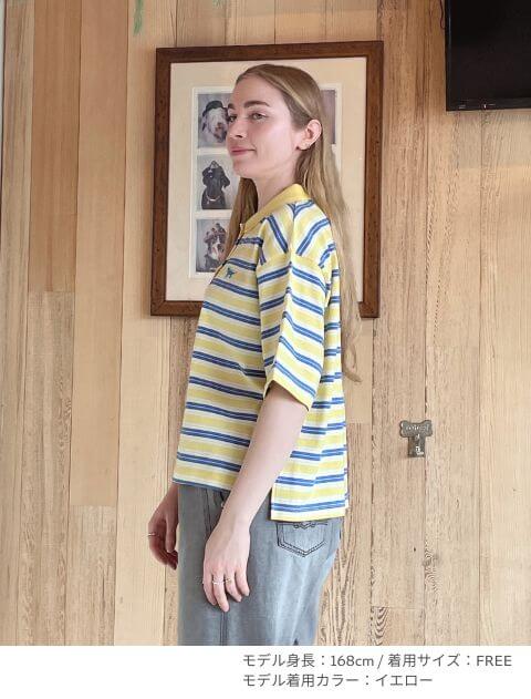 ナチュラルヴィンテージボーダー　半袖ポロ ブランドのドッグデプト/DOG DEPT