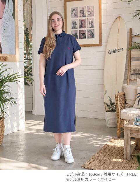 WOMEN】ポロワンピ