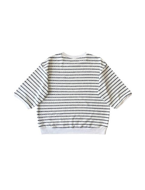 差し編みパイルボーダー5分袖   ブランドのドッグデプト/DOG DEPT