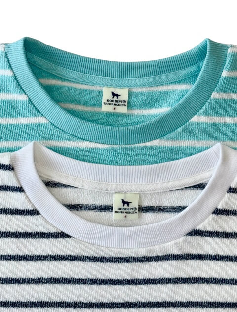 差し編みパイルボーダー5分袖   ブランドのドッグデプト/DOG DEPT