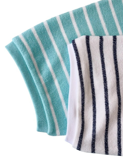 差し編みパイルボーダー5分袖   ブランドのドッグデプト/DOG DEPT