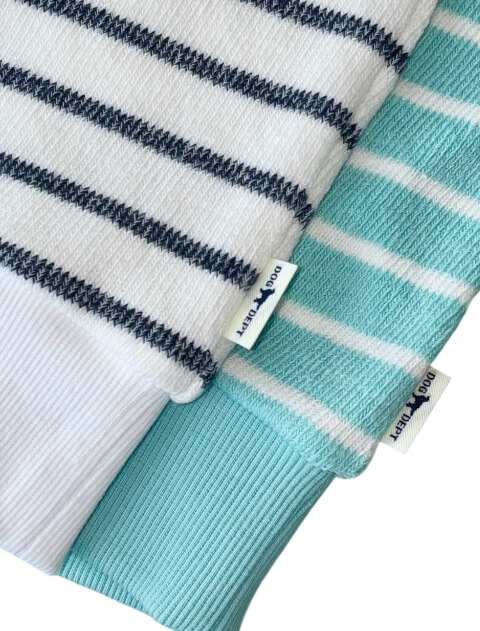 差し編みパイルボーダー5分袖   ブランドのドッグデプト/DOG DEPT