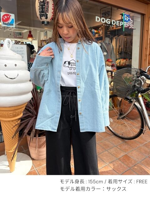 コクーンドルマンデニムシャツ ブランドのドッグデプト/DOG DEPT