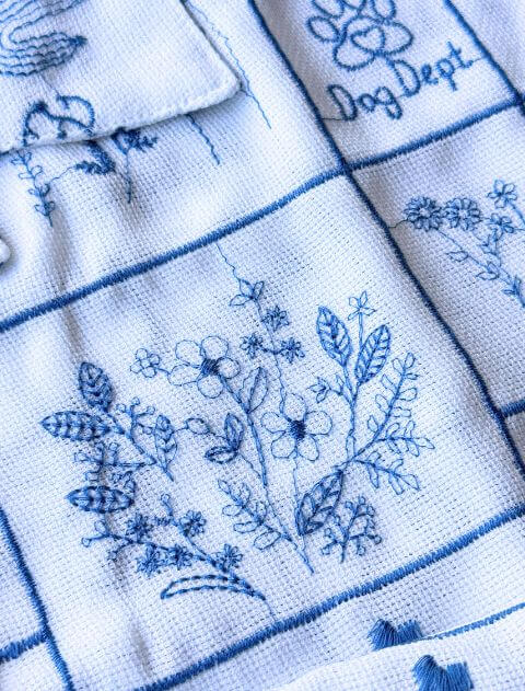 エンブロイダリー刺繍L/Sシャツ ブランドのドッグデプト/DOG DEPT