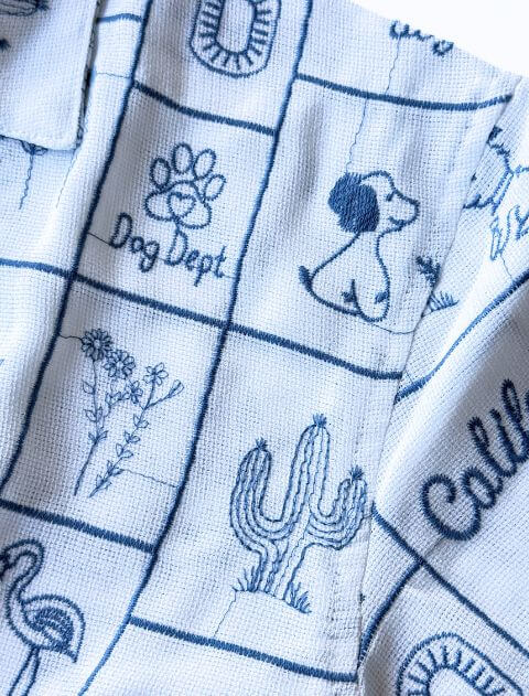 エンブロイダリー刺繍L/Sシャツ ブランドのドッグデプト/DOG DEPT