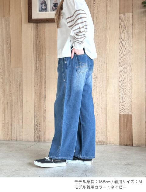 カルゼデニムサイド切り替えパンツ ブランドのドッグデプト/DOG DEPT