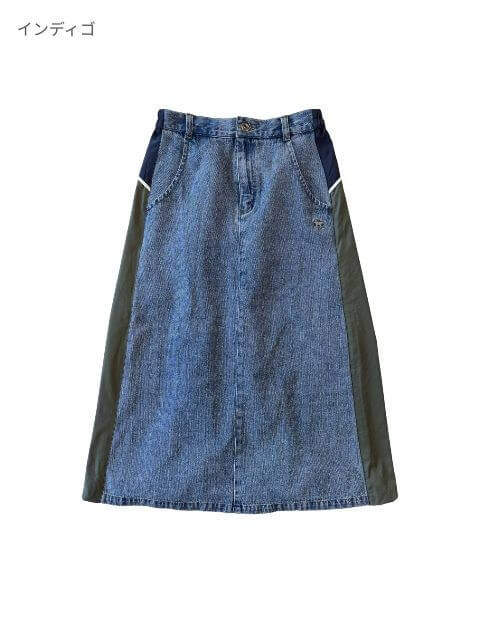 WOMEN】デニム＆ナイロンバルーンスカート