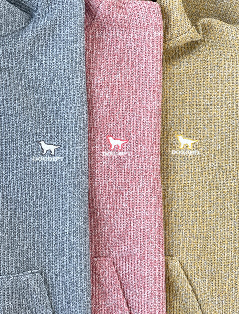 メランジ接結ニットソージップパーカー   ブランドのドッグデプト/DOG DEPT