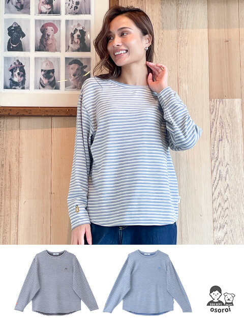 【WOMEN】D warm ボーダーロンT