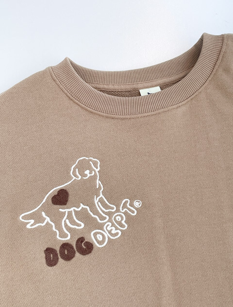 ドッグシルエット刺繍クルー   ブランドのドッグデプト/DOG DEPT
