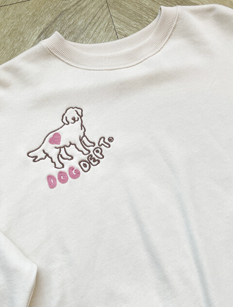 ドッグシルエット刺繍クルー   ブランドのドッグデプト/DOG DEPT