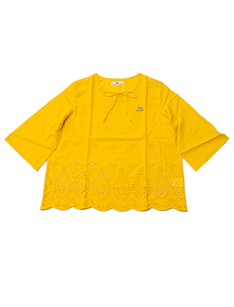 スカラップ キーネックシャツ