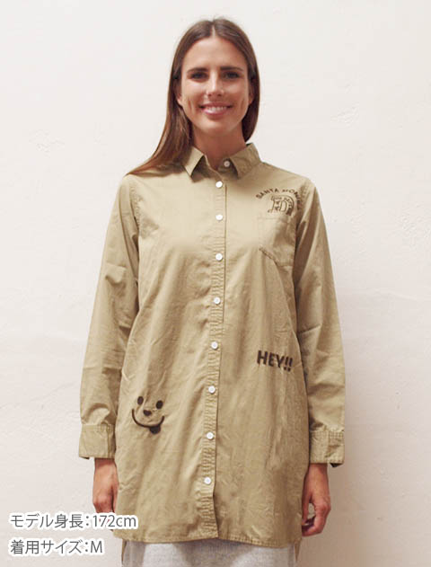 刺繍ロングシャツ
