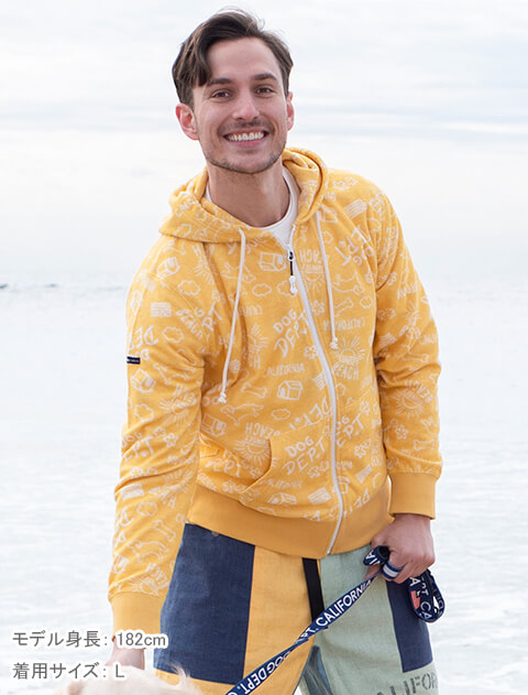 パイルジャガードジップパーカー   ブランドのドッグデプト/DOG DEPT