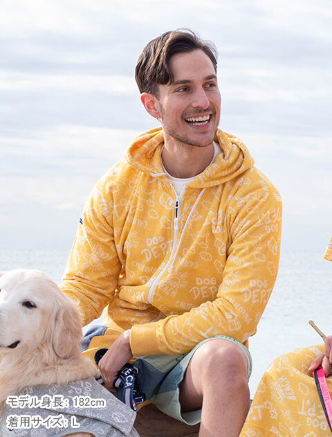 パイルジャガードジップパーカー   ブランドのドッグデプト/DOG DEPT