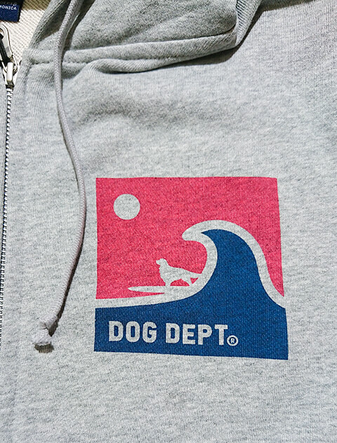 波乗りドッグ　ジップパーカー  ブランドのドッグデプト/DOG DEPT