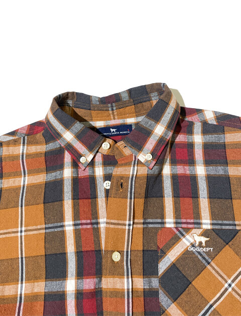 チェックB/D半袖シャツ  ブランドのドッグデプト/DOG DEPT