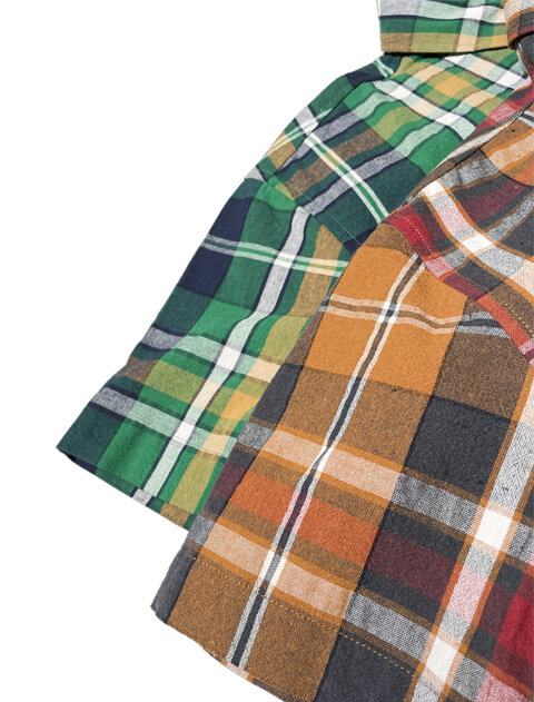 チェックB/D半袖シャツ  ブランドのドッグデプト/DOG DEPT