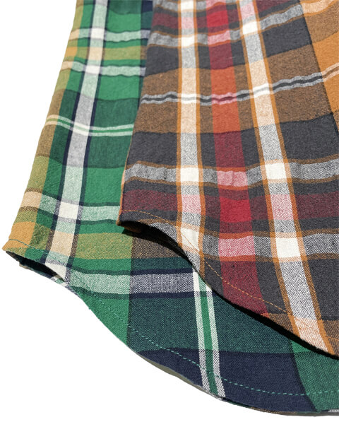 チェックB/D半袖シャツ  ブランドのドッグデプト/DOG DEPT