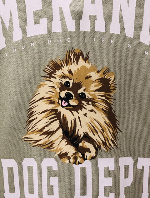 DOG DEPT☆UNISEX☆犬種プルパーカー☆ポメラニアン☆L☆ドッグデプト