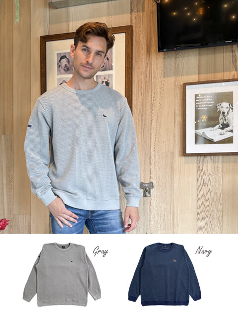 《期間限定アウトレット》【UNISEX】撚り糸配色ワッフルロンT