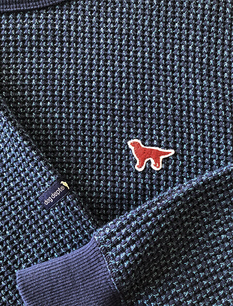 撚り糸配色ワッフルロンT ブランドのドッグデプト/DOG DEPT