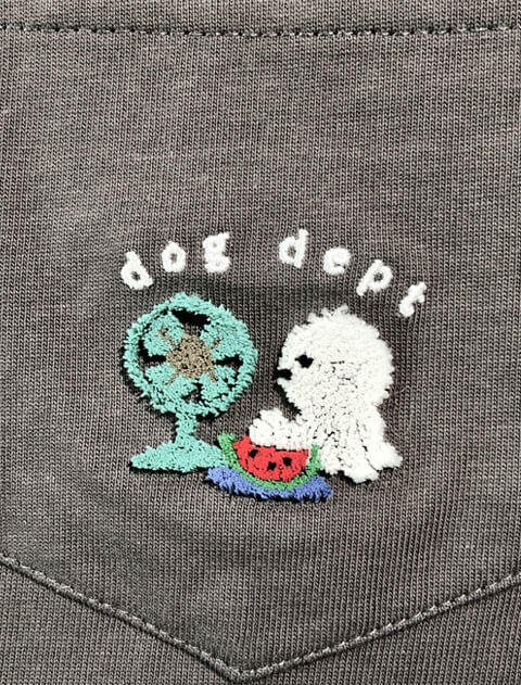 歯ブラシ刺繍ポケットTシャツ   ブランドのドッグデプト/DOG DEPT