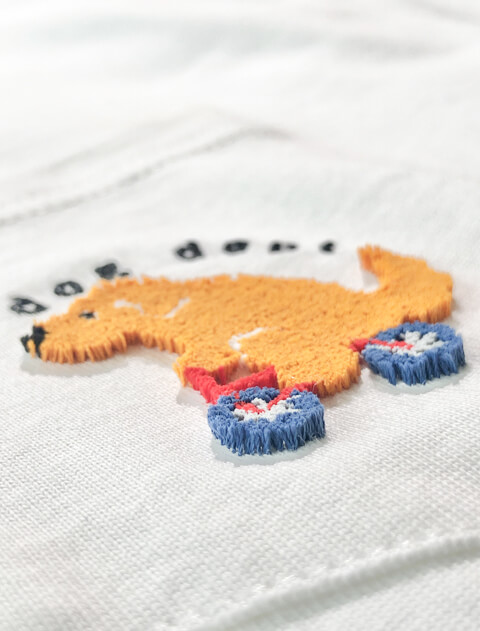 歯ブラシ刺繍ポケットTシャツ   ブランドのドッグデプト/DOG DEPT