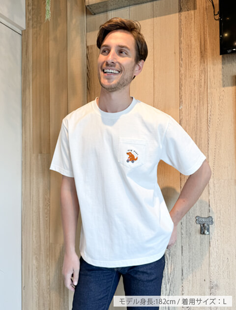 歯ブラシ刺繍ポケットTシャツ   ブランドのドッグデプト/DOG DEPT