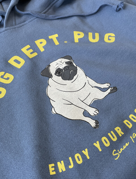 ドッグデプト　犬種総柄パーカー　サイズBL UNISEX】犬種プルパーカー